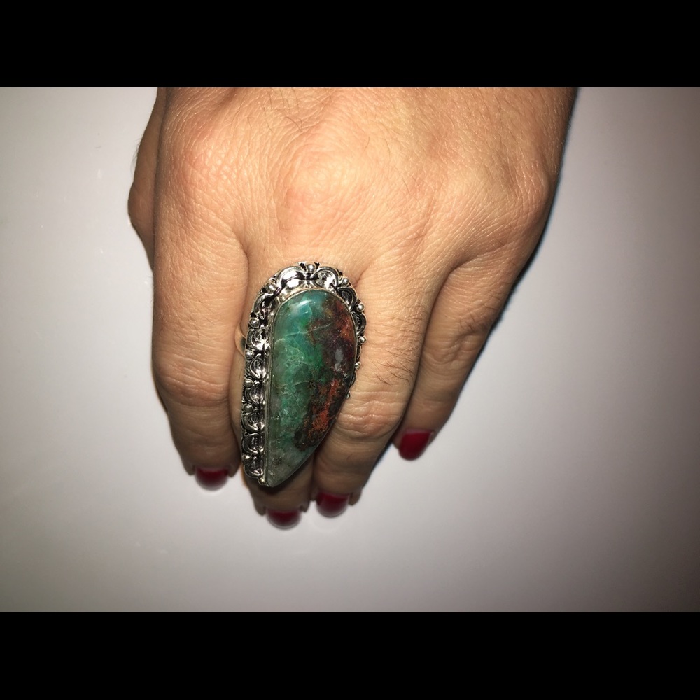 REAL CUPRITE STERLING SILVER RING - Picture 7 of 8